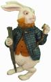WHITE RABBIT WITH WATCH MAGNET