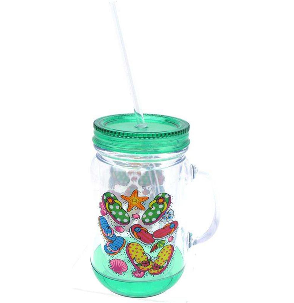 Custom - Jar Mug with Straw