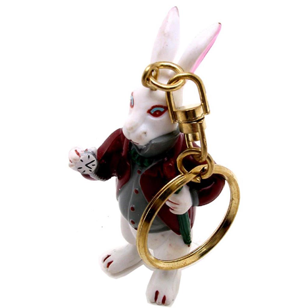 Keyring - Alice White Rabbit with Trumpet