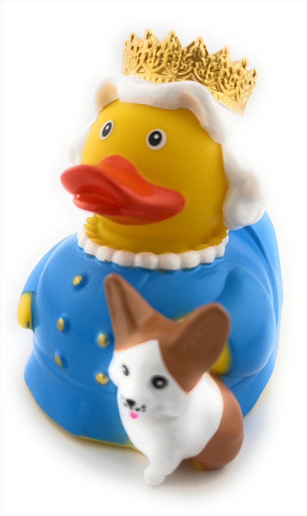 Duck Queen with Corgi